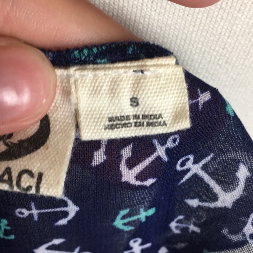 Lagaci Sheer Racerback Anchor Tank Top Navy S - Picture 7 of 9
